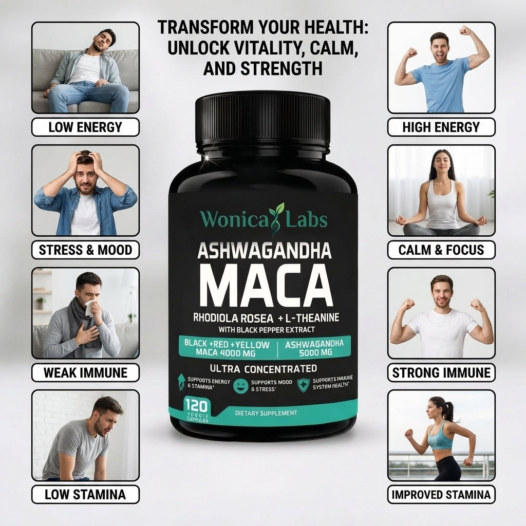 WonicaLabs Ashwagandha Maca Energy Boost