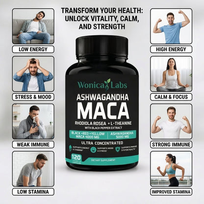 WonicaLabs Ashwagandha Maca Energy Boost
